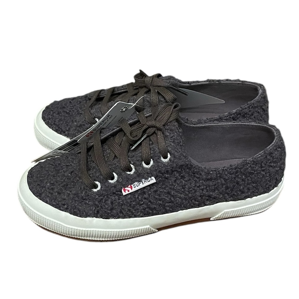 NWT Superga 2750 Curly Wool Sneakers Dark Charcoal EU 37 Women’s US 6.5 Men’s 5 - Picture 5 of 7